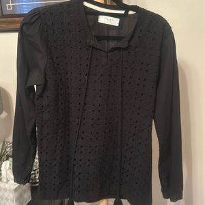 Black shirt with cut out design and ties